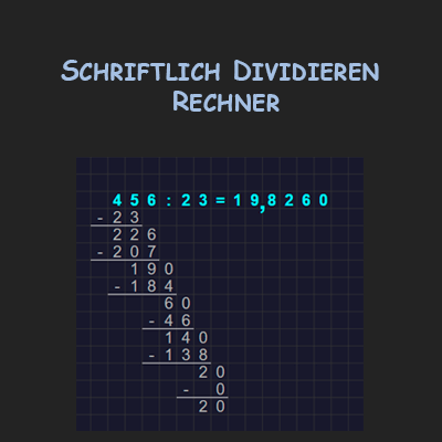 Schriftlich Dividieren Rechner